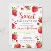 Editable Berry Sweet Baby Shower Invitation, Blush Einladung (Vorderseite)