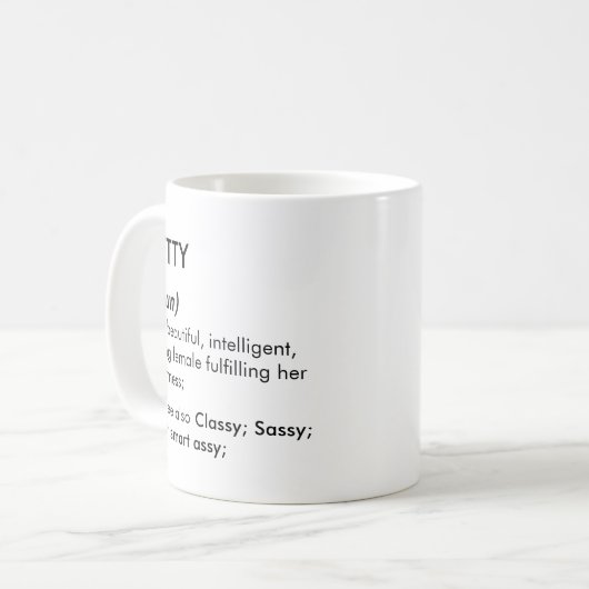 Editable Betty name definition, custom name Kaffeetasse (Vorderseite Links)