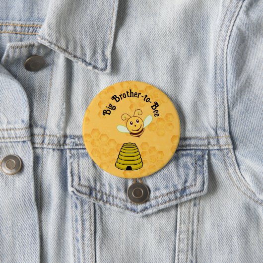 Editable Big Brother-to-Bee Bumblebee Babydusche Button (Beispiel)