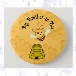 Editable Big Brother-to-Bee Bumblebee Babydusche Button