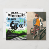 Editable Bike Birthday Foto Einladung (Vorderseite)