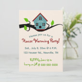 Editable Birdhouse House Erwärmung Einladung (Stehend Vorderseite)