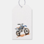 Editable Birthday Blue Dirt Bike Geschenkanhänger (Rückseite)
