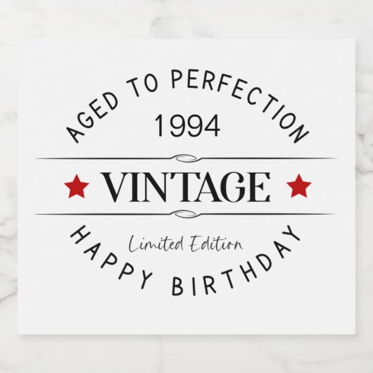 Editable Birthday Champagne Label Schaumweinetikett (Einzelnes Label)