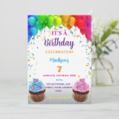 Editable Birthday Invitation (Stehend Vorderseite)