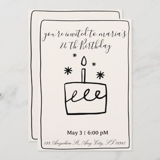 Editable Birthday Invitation – Colorful Party Temp Einladung (Vorne/Hinten)