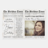 Editable Birthday Newspaper Blume Bouquet Geschenkpapier Set (Vorderseite)