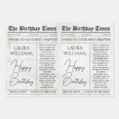 Editable Birthday Newspaper Blume Bouquet Geschenkpapier Set (Vorderseite 3)