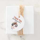 Editable Birthday Orange Dirt Bike Birthday Geschenkanhänger (Beispiel)