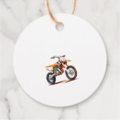 Editable Birthday Orange Dirt Bike Birthday Geschenkanhänger (Rückseite)