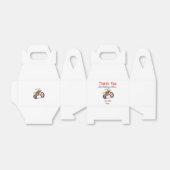 Editable Birthday Orange Motorrad Dirt Bike Geschenkschachtel (Ungefaltet)