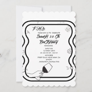 Editable Birthday Party Invi Hand Drawn Invitatio Einladung