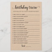 Editable Birthday trivia Birthday party game (Vorderseite)