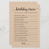 Editable Birthday trivia Birthday party game (Vorne/Hinten)