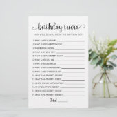Editable Birthday trivia Birthday party game (Stehend Vorderseite)