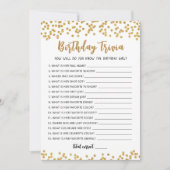 Editable Birthday Trivia Spielkarte Einladung (Vorderseite)