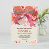 Editable Birthday zehnte Coquette Pink Bow Birthda Einladung (Stehend Vorderseite)