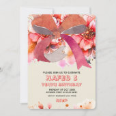 Editable Birthday zehnte Coquette Pink Bow Birthda Einladung (Vorderseite)