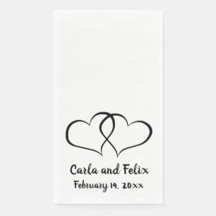 Editable Black and White Hearts Serviette