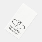 Editable Black and White Hearts Serviette (Ecke)