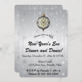 Editable Black and White Ornament Stars Background Einladung (Vorne/Hinten)