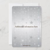 Editable Black and White Ornament Stars Background Einladung (Rückseite)