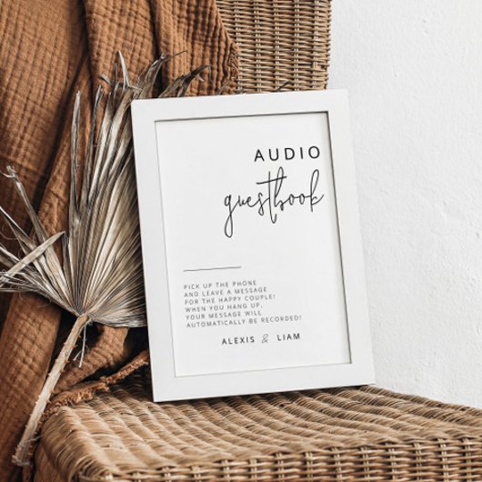 Editable Black and White Wedbook Gästebuchuntersch Poster