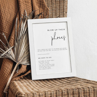 Editable Black and White Wedding Foto Sign Poster