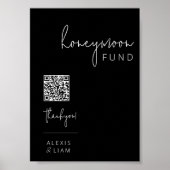 Editable Black and White Wedeymoon Sign Poster (Vorne)