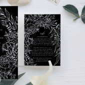 Editable Black Blume White Wreath Wedding Begleitkarte