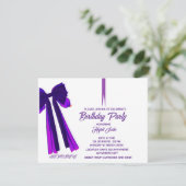 Editable Black Bow Birthday Einladung Template, M (Stehend Vorderseite)