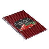 Editable Black Red Buffalo Kariert Red Truck Notizblock (Rechte Seite)