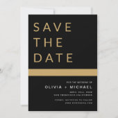 Editable Black Save the Date Elegante Gold (Vorderseite)