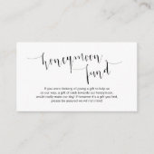 Editable Black Script, Wedding Honeymoon Fund Begleitkarte (Vorderseite)