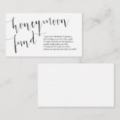 Editable Black Script, Wedding Honeymoon Fund Begleitkarte (Vorne/Hinten)