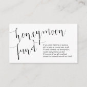 Editable Black Script, Wedding Honeymoon Fund Begleitkarte (Vorderseite)
