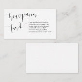 Editable Black script, Wedeymoon Fund Begleitkarte (Vorne/Hinten)