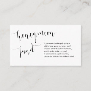 Editable Black script, Wedeymoon Fund Begleitkarte