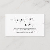 Editable Black Script, Wedeymoon Wish Begleitkarte (Vorderseite)