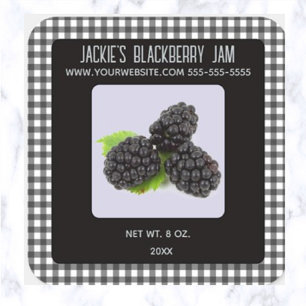 Editable BlackBerry Jam Quadratischer Aufkleber
