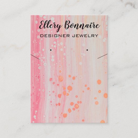 Editable Blasen auf rosa Juwelierkarten Visitenkarte (Vorderseite)