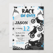 Editable Blue Bike Birthday Einladung (Vorderseite)