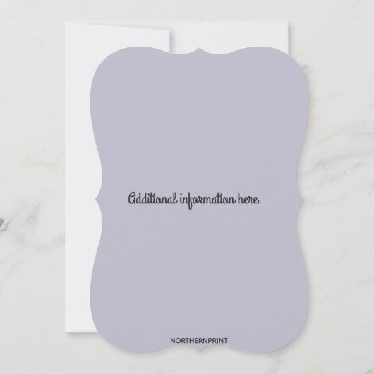 Editable Blue Blätter and Violet Waves Einladung (Rückseite)