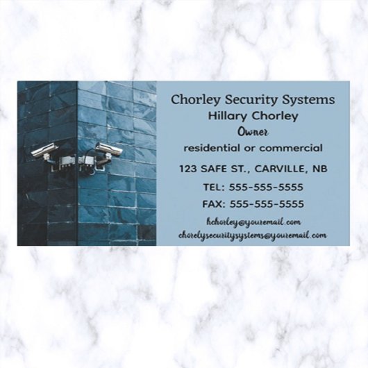 Editable Blue Brick Security Systems Visitenkarte