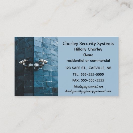 Editable Blue Brick Security Systems Visitenkarte (Vorderseite)
