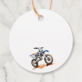 Editable Blue Dirt Bike Birthday Circle Geschenkanhänger (Rückseite)