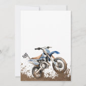 Editable Blue Dirt Bike Einladung Geburtstag (Rückseite)
