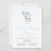 Editable Blue Elephant Einladung (Vorderseite)