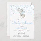 Editable Blue Elephant Einladung (Vorne/Hinten)