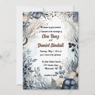 Editable Blue Flower Garden Einladung